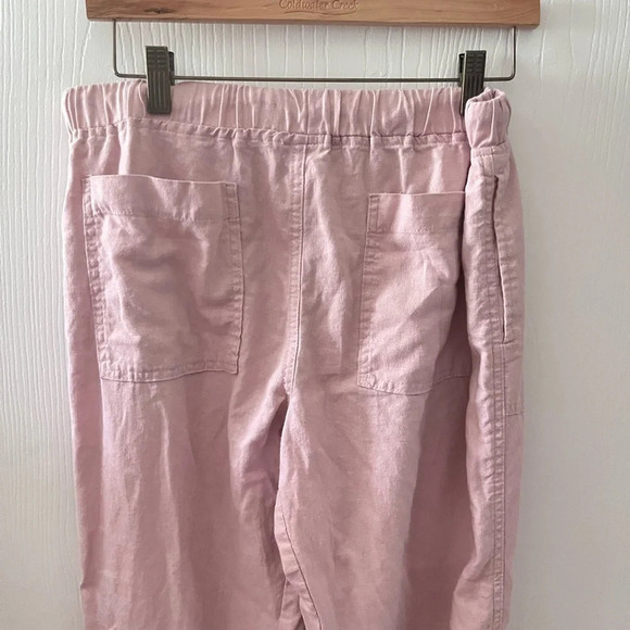 Love Tree pink linen blend pants size Large Beachy boho transitional pant - Picture 4 of 6